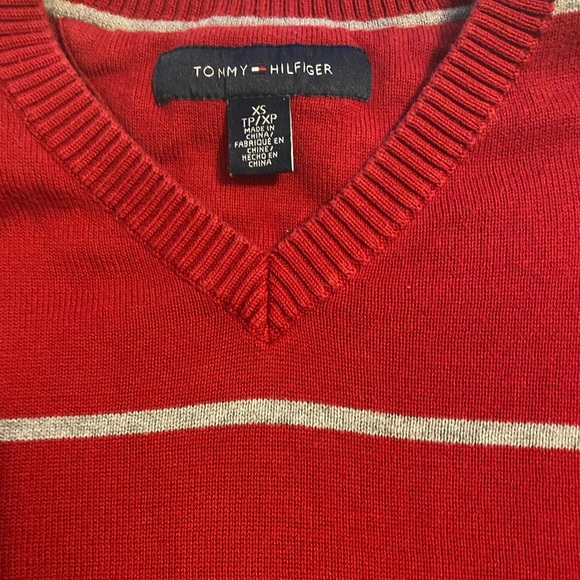 TOMMY HILFIGER men red strip sweater/size XS - Picture 4 of 5